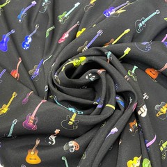 шелк черный с гитарами