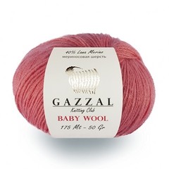 GAZZAL BABY WOOL (40% мериносовая шерсть, 20% кашемир ПА, 40% полиакрил, 50гр/175м)