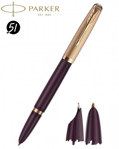 Ручка перьевая Parker 51 Premium, Plum GT, M (2123517)