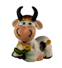 яяФигурка Корова с цветами (полистоун)