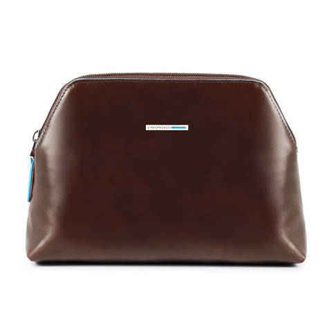 Косметичка Piquadro Blue Square, коричневая, 21,5x14,5x5,5 см