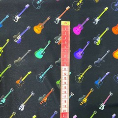 шелк черный с гитарами с эластанами фото