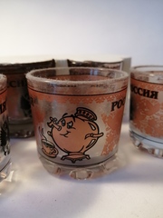 Набор стопок 3 шт 50 мл Россия с бронзовым металиком