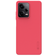 Тонкий жесткий чехол красного цвета от Nillkin для Xiaomi Redmi Note 12 5G и POCO X5 5G, серия Super Frosted Shield