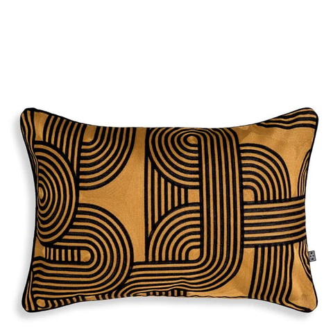 Декоративная подушка ABAÇAS, черно-золотая