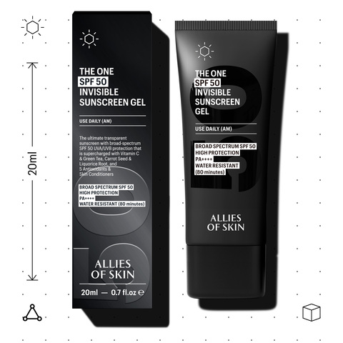 ALLIES OF SKIN The One SPF 50 Invisible Sunscreen Gel Невидимый солнцезащитный гель SPF 50, 20 мл