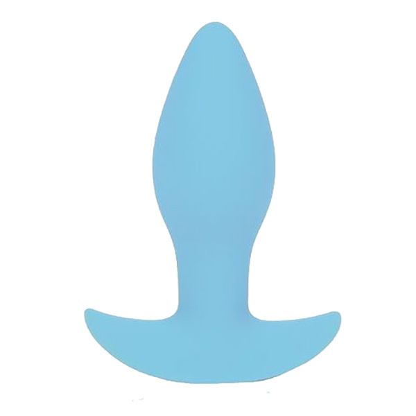 Голубая коническая анальная вибровтулка 8,5см с ограничителем Bior Toys Sweet Toys ST-40178-12
