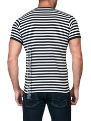 Купить черную футболку-тельняшку - Магазин тельняшек.ру 8-800-700-93-18Футболка-тельняшка с окантовкой (черная полоса) в Магазине тельняшек