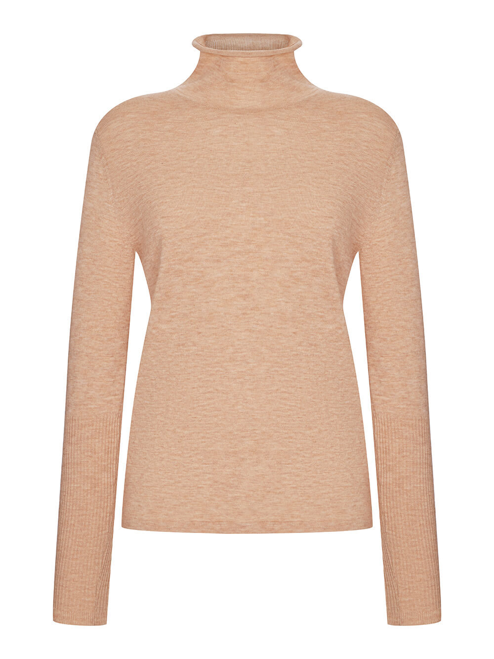 Женский свитер бежевого цвета из 100% шерсти - фото 1