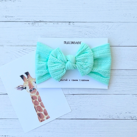 Повязка бант 
 "Мятный"