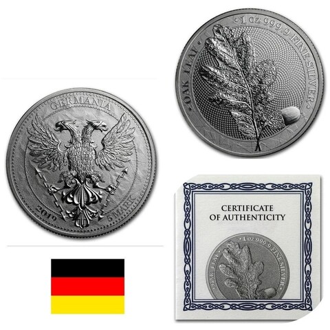 Германия / 5 марок / 2019 год / Дубовый лист / Ag Серебро