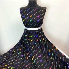 матовый шелк с гитарами фото