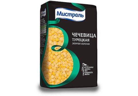 Чечевица Мистраль желтая колотая Турецкая, 450г
