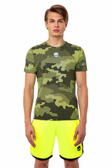 Футболка теннисная Hydrogen Tech Camo Tee Man - camo fluo yellow/black