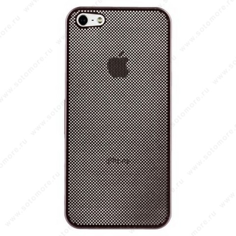 Накладка металлическая сетка для iPhone SE/ 5s/ 5C/ 5 розовая