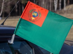 Купить Флаг Погранвойска СССР 30х40 см с креплением на боковое стекло автомобиля в Магазине тельняшек