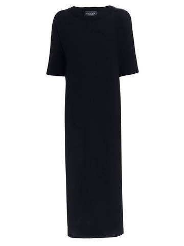 Женское платье черного цвета из шелка и вискозы - фото 1