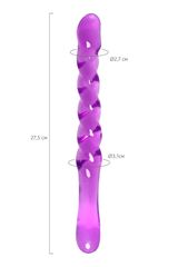 Фиолетовый двусторонний фаллоимитатор Tanza - 27,5 см. - 