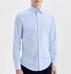 Сорочка Seidensticker Shaped Fit 01.253480-14 голубая с цветной отделкой