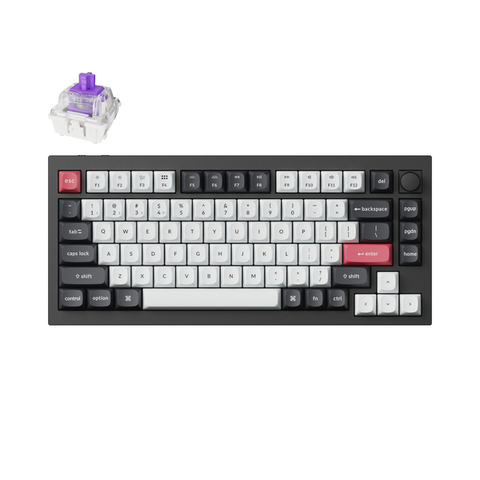 Клавиатура Keychron Q1 HE ,82 клавиши (75%), Carbon Black, магнитные Gateron Nebula, механическая, ENG