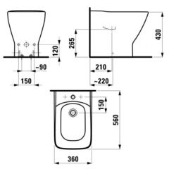 8327010003021 БИДЕ НАПОЛЬНОЕ LAUFEN PALACE