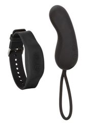 Черное виброяйцо с браслетом-пультом Wristband Remote Curve - 