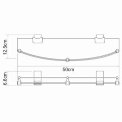 WasserKRAFT Leine K-5044 (ранее К-5024) Полка стеклянная с бортиком фото