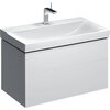 Шкафчик для раковины Geberit Xeno², с двумя выдвижными ящиками: B=88см, H=53см, T=46.2см, Белый / Высокоглянцевое покрытие