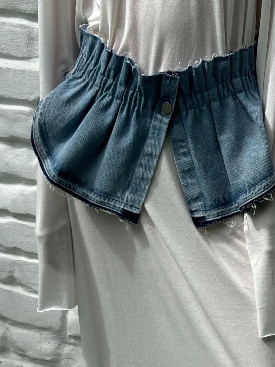 Пояс-баска из джинсы, summer blue