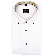 Сорочка мужская Venti Modern Fit 654439400-000 белая из фактурной ткани, короткий рукав