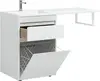 Aquanet 239302 Тумба с раковиной Токио 130 L напольная 1 ящик, б/к цвет белый глянец (239302)