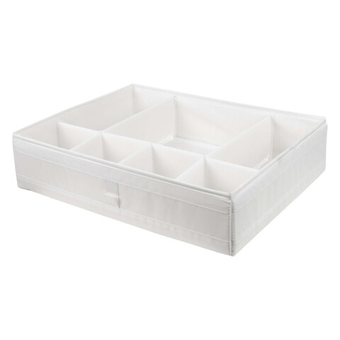 Коробка с отделениями Flarkån, материал: полиэстер/полипропилен, цвет: белый, размер: 44х34х11 см.