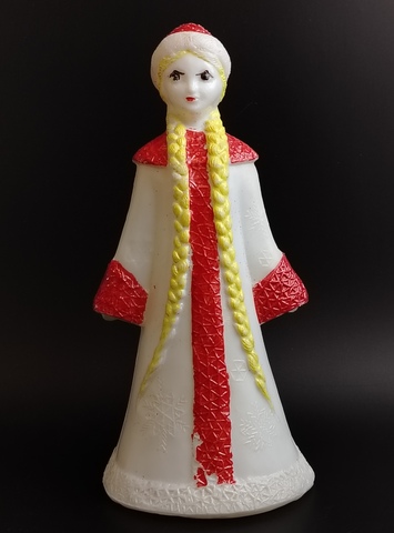Фигура под ёлку "Снегурочка", пластик, роспись, СССР, 1970-1990 гг. 23 см, винтажная, СССР 1960-1980 гг