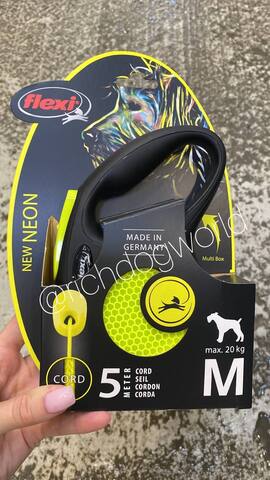 Flexi рулетка Neon New - M (до 25 кг) светоотражающая, желтый неон (5 м, лента)