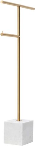 Allen Brau Priority 6.31FT1-GB Напольный держ. для туал.бумаги и полотенец,с белым кубиком,браш.золото (330924)