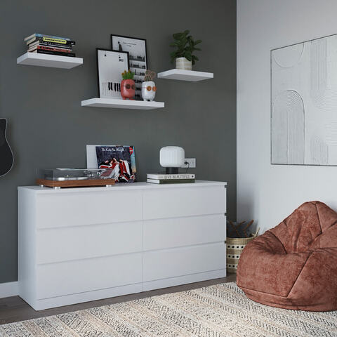 Полка Фора 1.90 настенная, размеры: 90*25*3,7 см, цвет: белый