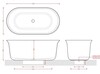 ACW005 05 Artceram PETIT  Ванна отдельностоящая из искусственного камня Livingtec 140х70х50 см, со слив-переливом (с сифоном ACA066), цвет белый матовый