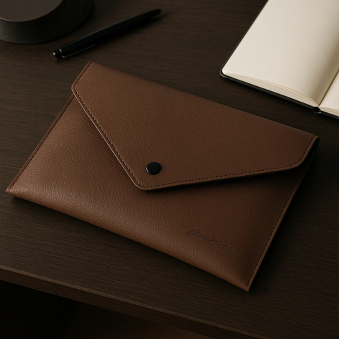Конверт для хранения из кожи теленка, цвета шоколад