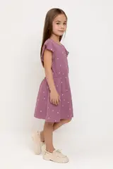 платье  для девочки  КР 5792/темная орхидея,сердечки