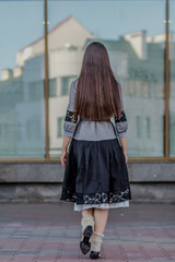 Красуня. Платье женское в этностиле комбинированное с подъюбником PL-422562