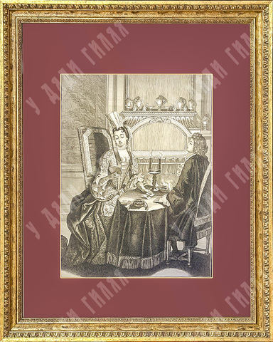 Мариетт Жан. Вечер. Дама, играющая в карты. Офорт. Прибл. 1700–1742 г.