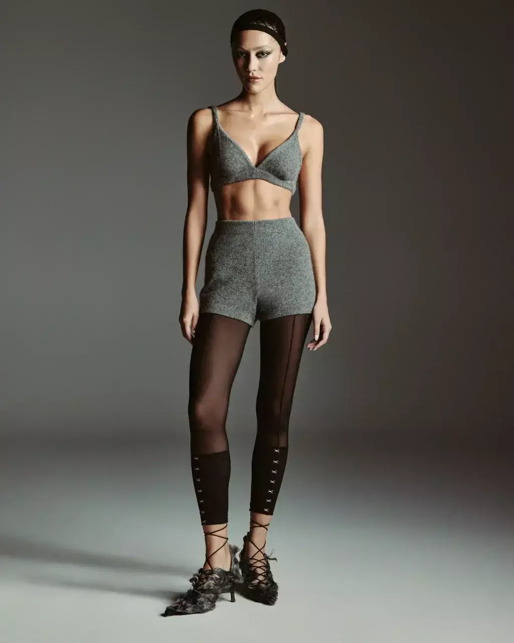 Лосины декоративные черные М, Черный