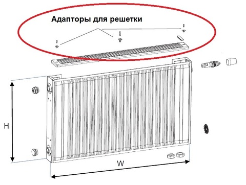 Набор пластиковых адаптеров для решётки (2шт боковые, 2шт средние) Арт.8755D70071
