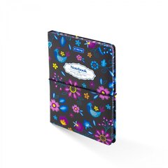 
          Записная книжка, А6, Yalong, 7БЦ, матовая ламинация, поролон, на резинке, клетка, цветной срез, 80 л., "Вышивка на черном", ассорти