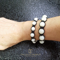 Браслет Шамбала. Белый нефрит. 10мм.