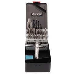 Набор метчиков комплектных M3 -M12 HSS-G DIN352 (+ вороток, сверла) 30пр Volkel 49511