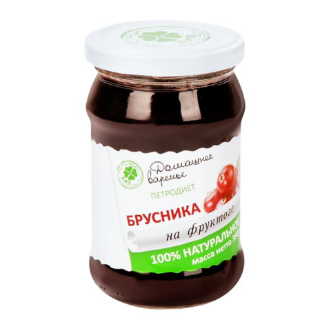 Варенье ПЕТРОДИЕТ брусничное на фруктозе домашнее 350г