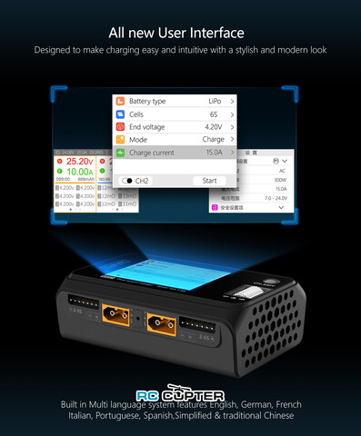 Зарядное устройство ToolkitRC M6D, 500 Вт (только DC), 1-6S, два канала