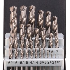 Набор сверл по металлу 1-13мм 25шт DIN338 HSS-G 118° (мет. кейс) Terrax by Ruko A214215