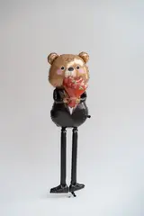 Сет гелиевых шаров Мишка с букетом и сердцем